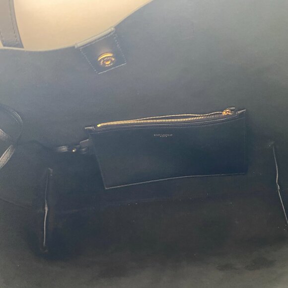 YSL SHOPPER TOTE BLACK LEATHER Authentic - Picture 5 of 16